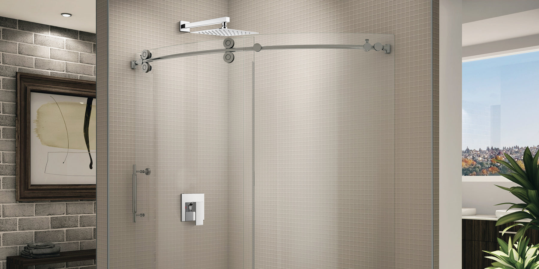 10 Inch Rain Shower Head System Polish Chrome Shower Combo Set Bathroom Wall Mount Mixer Shower Faucet Rough-In Valve and Shower Arm Included