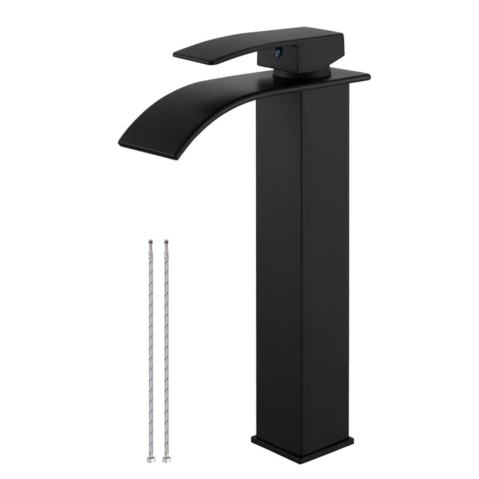 gotonovo Tall Waterfall Bathroom Vessel Sink Faucet Modern Bathroom Vanity Faucet Single Handle Single Hole Farmhouse Bar Mixer Tap Washbasin Faucet Deck Mount