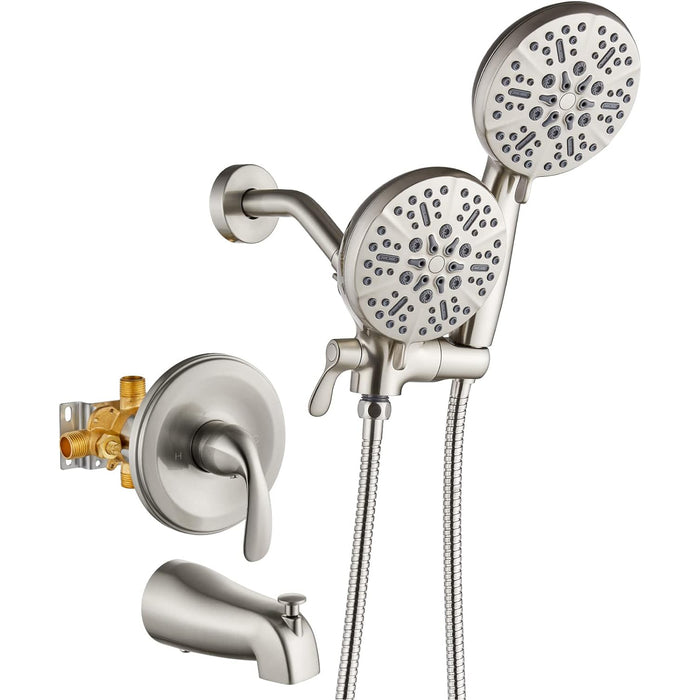 gotonovo Shower Head Combo Rain Fall Shower System with Handheld Shower and Showerhead Shower Faucet Set (Valve Included)