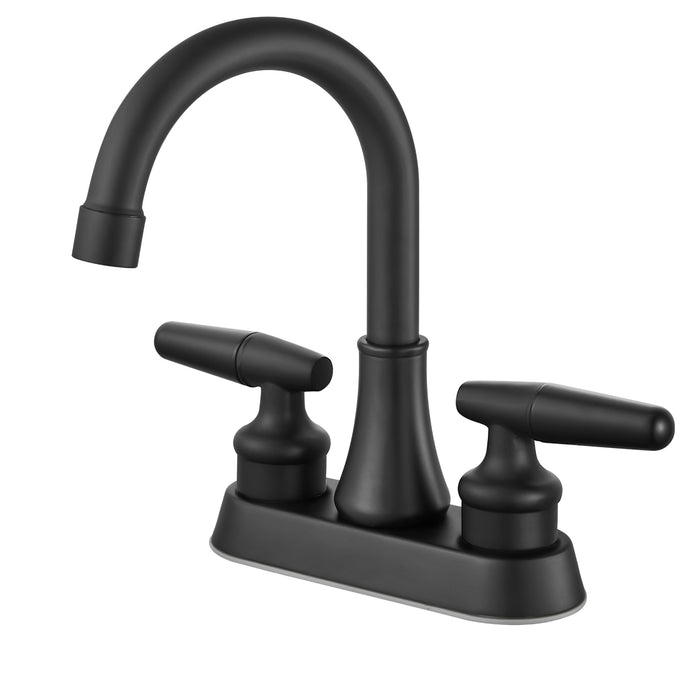 Bathroom Sink Faucet 4 Inch Centerset Lavatory Basin Mixer Tap Double Hole Two Handle Swivel Spout 360 Degree Deck Mount Vanity Vessel Faucet,Classic