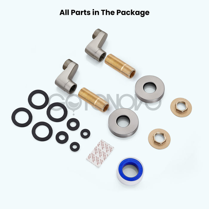 3-3/8 Inch Clawfoot Tub Adapter 2.17 Inch Extended Thread Adjustable Swing Arms Commercial Utility Eccentric Screw Plus Size 1 Pair