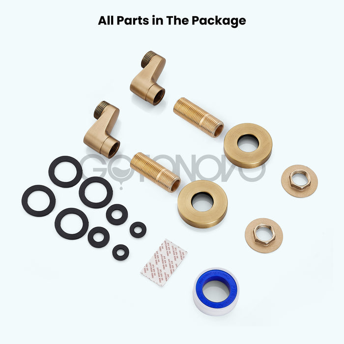 3-3/8 Inch Clawfoot Tub Adapter 2.17 Inch Extended Thread Adjustable Swing Arms Commercial Utility Eccentric Screw Plus Size 1 Pair