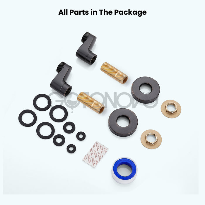 3-3/8 Inch Clawfoot Tub Adapter 2.17 Inch Extended Thread Adjustable Swing Arms Commercial Utility Eccentric Screw Plus Size 1 Pair