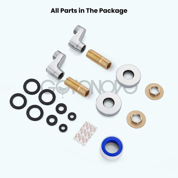 3-3/8 Inch Clawfoot Tub Adapter 2.17 Inch Extended Thread Adjustable Swing Arms Commercial Utility Eccentric Screw Plus Size 1 Pair