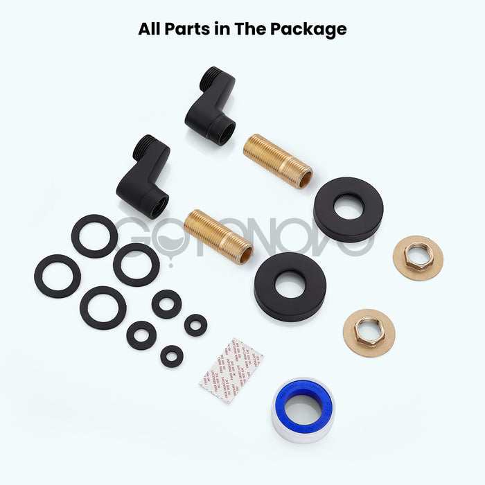 3-3/8 Inch Clawfoot Tub Adapter 2.17 Inch Extended Thread Adjustable Swing Arms Commercial Utility Eccentric Screw Plus Size 1 Pair