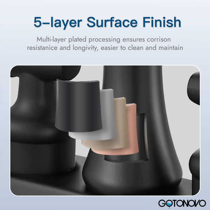 Bathroom Sink Faucet 4 Inch Centerset Lavatory Basin Mixer Tap Double Hole Two Handle Swivel Spout 360 Degree Deck Mount Vanity Vessel Faucet,Classic