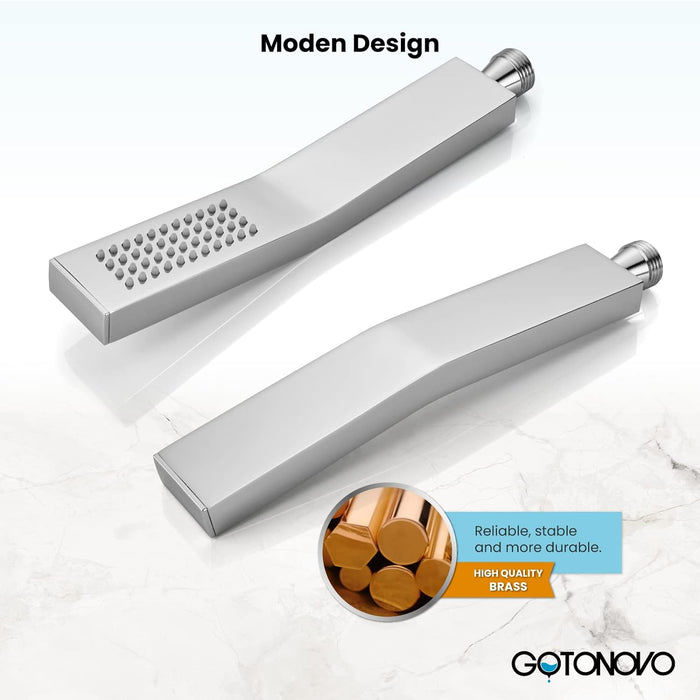 Gotonovo Brass L-Style Handheld Shower High Pressure Single Function Luxury Hand Shower