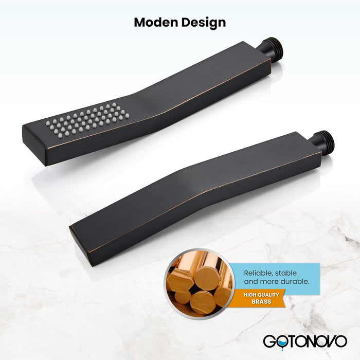 Gotonovo Brass L-Style Handheld Shower High Pressure Single Function Luxury Hand Shower