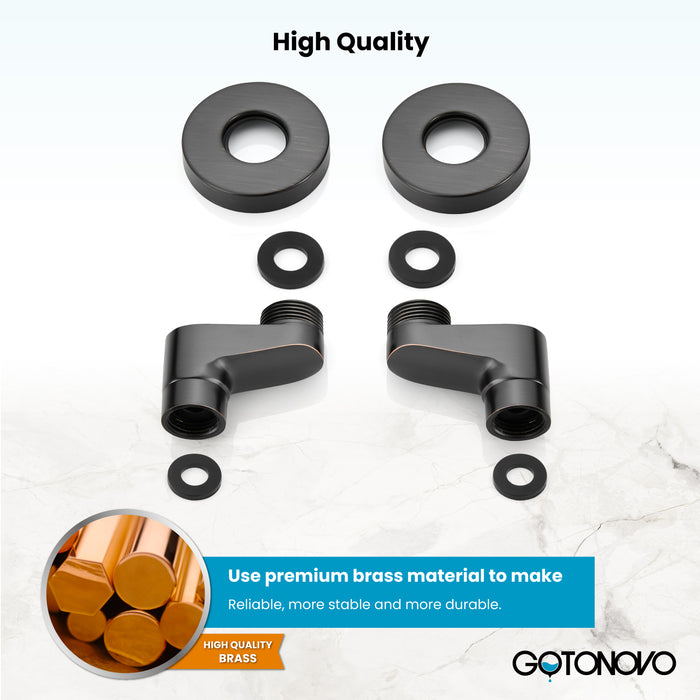 3-3/8 Inch Clawfoot Tub Adapter 2.17 Inch Extended Thread Adjustable Swing Arms Commercial Utility Eccentric Screw Plus Size 1 Pair