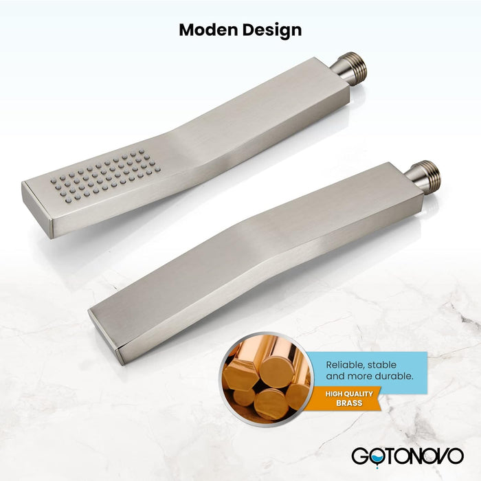 Gotonovo Brass L-Style Handheld Shower High Pressure Single Function Luxury Hand Shower
