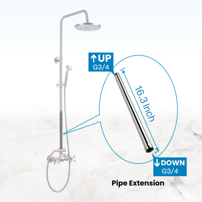 Extension Tube Shower Faucet Kit Bar for Shower System Bar Commercial