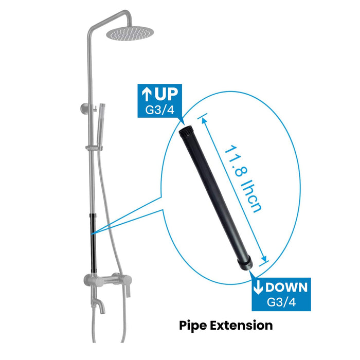 Extension Tube Shower Faucet Kit Bar for Shower System Bar Commercial