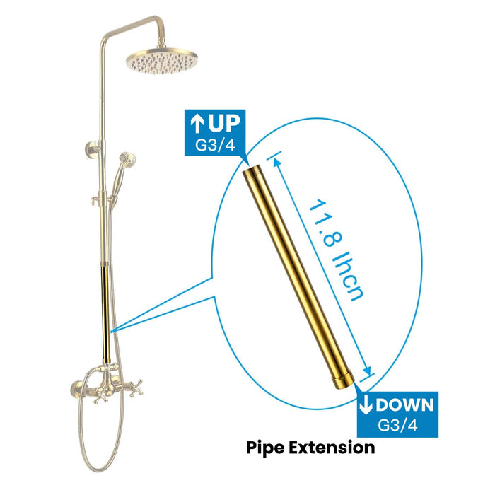 Extension Tube Shower Faucet Kit Bar for Shower System Bar Commercial