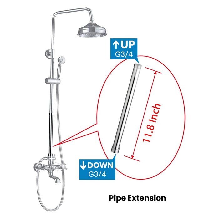 Extension Tube Shower Faucet Kit Bar for Shower System Bar Commercial
