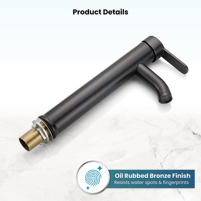 gotonovo Bathroom Vessel Sink Faucet Single Handle Lavatory Vanity Mixer Tap Tall Spout Single Hole