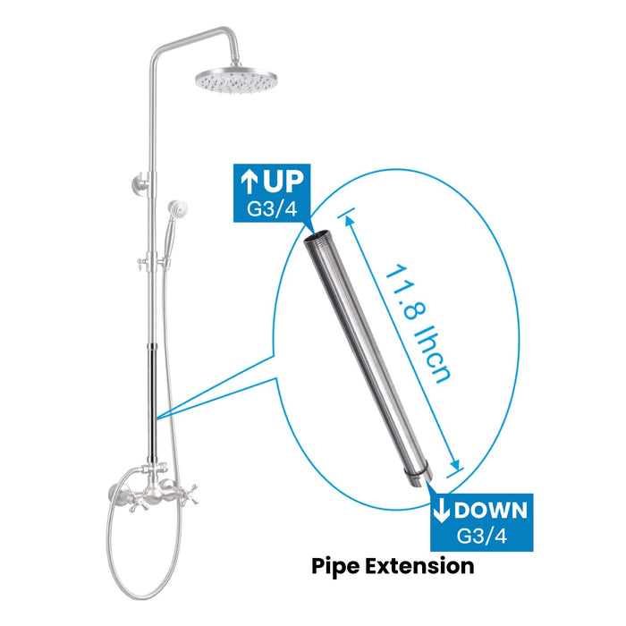 Extension Tube Shower Faucet Kit Bar for Shower System Bar Commercial