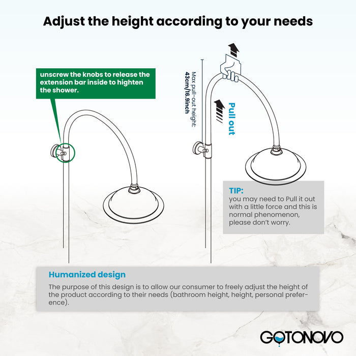 gotonovo Bathroom Classic Exposed Shower Faucet Wall Mount Shower System 8 Inch Luxurious Rainfall Shower Head Set with Tub Spout and Handheld Spray Double Cross Handles