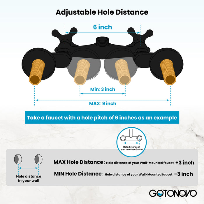 3-3/8 Inch Clawfoot Tub Adapter 2.17 Inch Extended Thread Adjustable Swing Arms Commercial Utility Eccentric Screw Plus Size 1 Pair