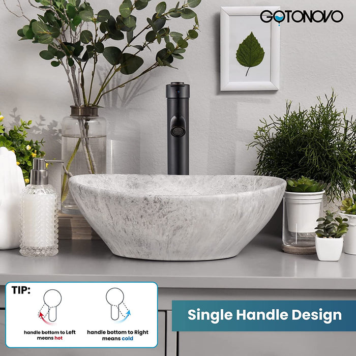 gotonovo Bathroom Vessel Sink Faucet Single Handle Lavatory Vanity Mixer Tap Tall Spout Single Hole