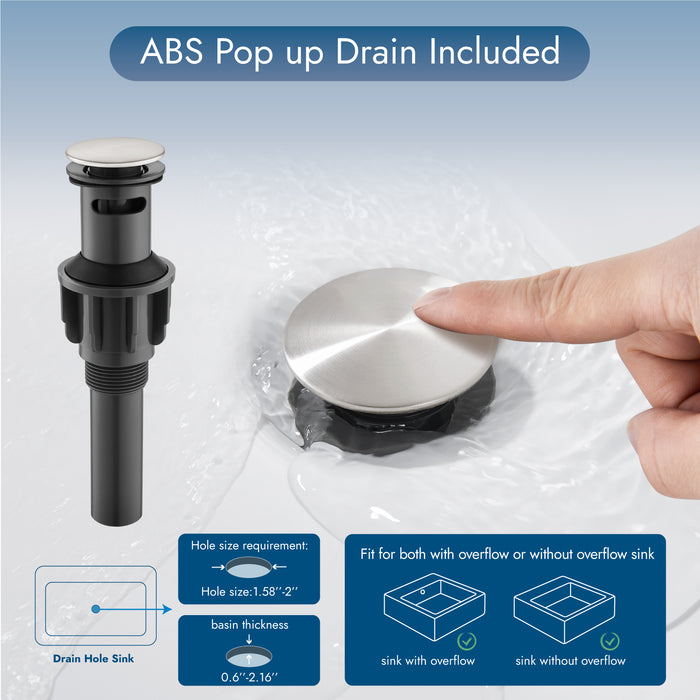 4 Inch Bathroom Sink Faucet 2 Handle Bathroom Faucet 360° Swivel Spout Deck Mounted Vanity Faucet with Water Supply Hoses with Pop up Drain