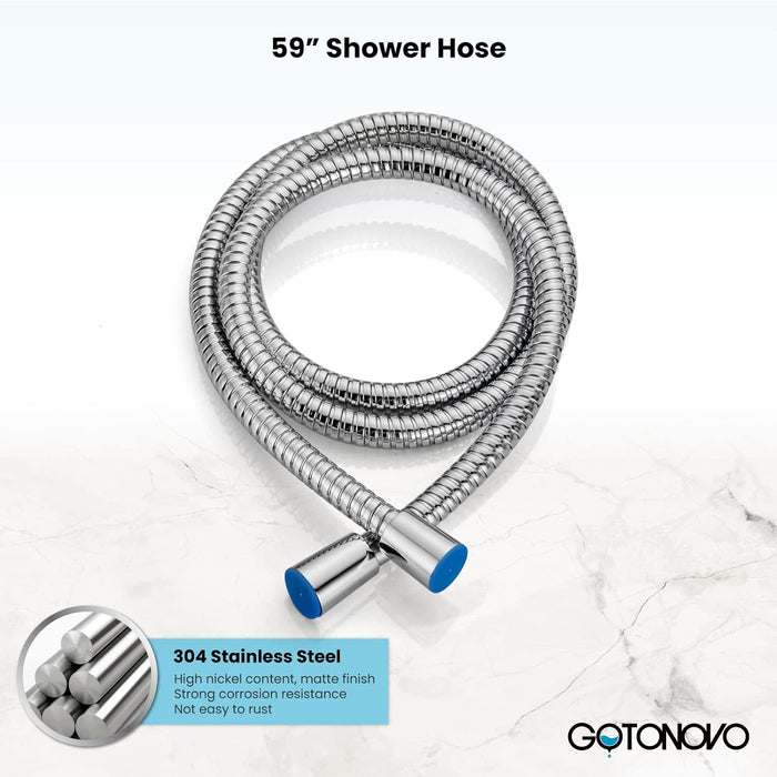 Gotonovo Brass L-Style Handheld Shower High Pressure Single Function Luxury Hand Shower