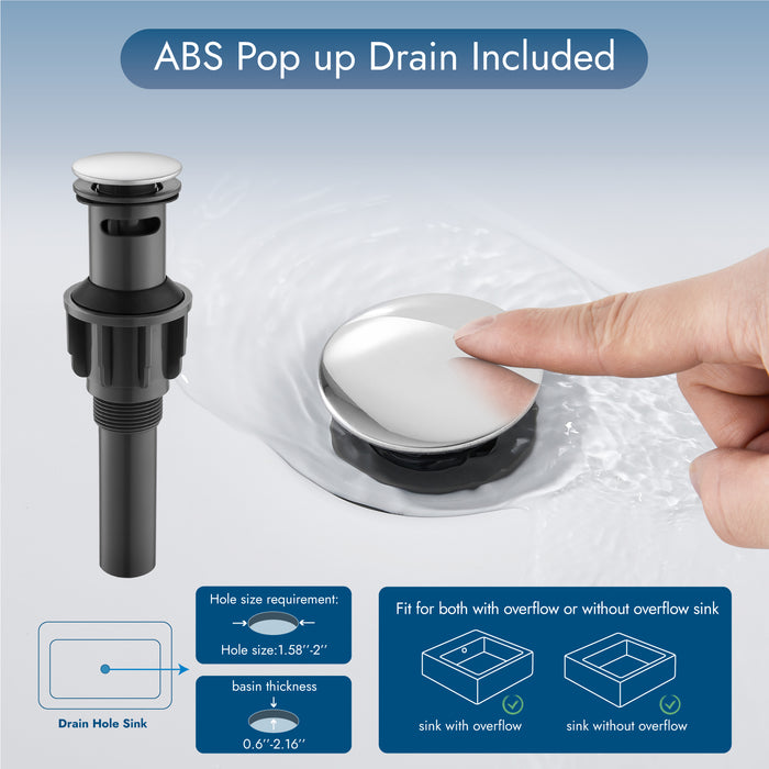 4 Inch Bathroom Sink Faucet 2 Handle Bathroom Faucet 360° Swivel Spout Deck Mounted Vanity Faucet with Water Supply Hoses with Pop up Drain