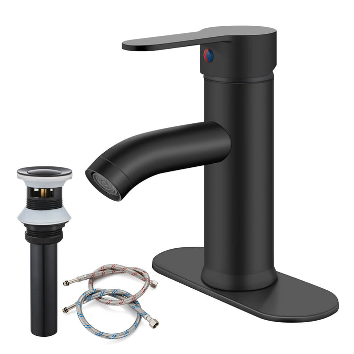 gotonovo Bathroom Vessel Sink Faucet Single Handle Lavatory Vanity Deck Mount Sink Tap with Pop Up Drain( Tall Type& Short Type)
