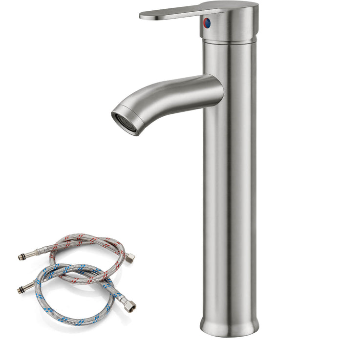 gotonovo Bathroom Vessel Sink Faucet Single Handle Lavatory Vanity Mixer Tap Tall Spout Single Hole