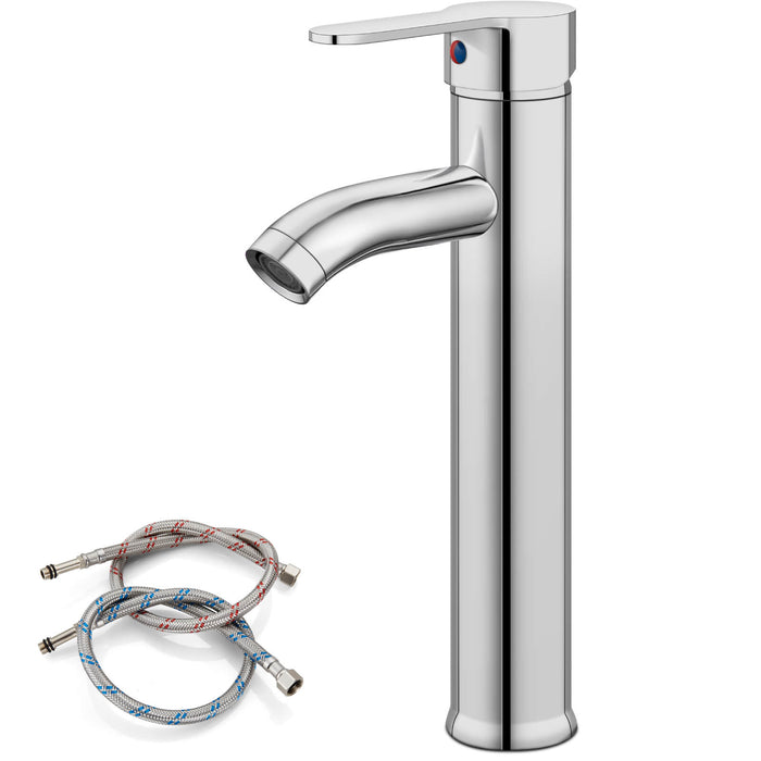 gotonovo Bathroom Vessel Sink Faucet Single Handle Lavatory Vanity Mixer Tap Tall Spout Single Hole