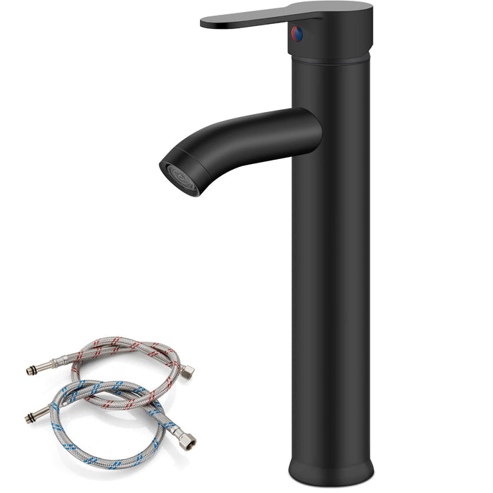 gotonovo Bathroom Vessel Sink Faucet Single Handle Lavatory Vanity Mixer Tap Tall Spout Single Hole