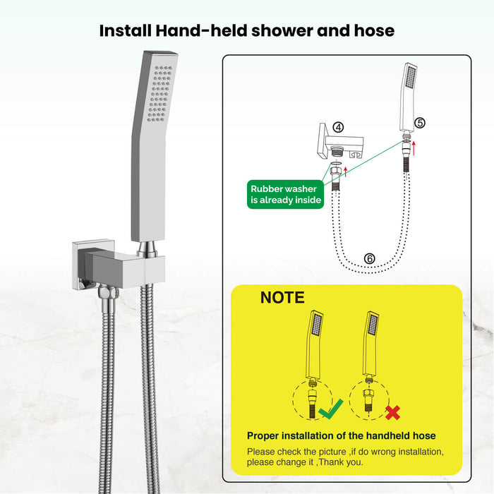 Gotonovo 304 Stainless Steel Replacement Shower Hose with Rubber Washer,Explosion-Proof(1.5m/ 1.8m hose length)