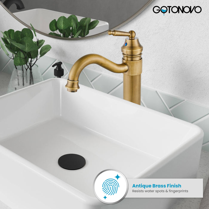 Brass Single Handle Bathroom Sink Faucet Brass Long Reach Bathroom Faucet Mixer Tap with Pop Up Drain Included Hot and Cold Water Hose