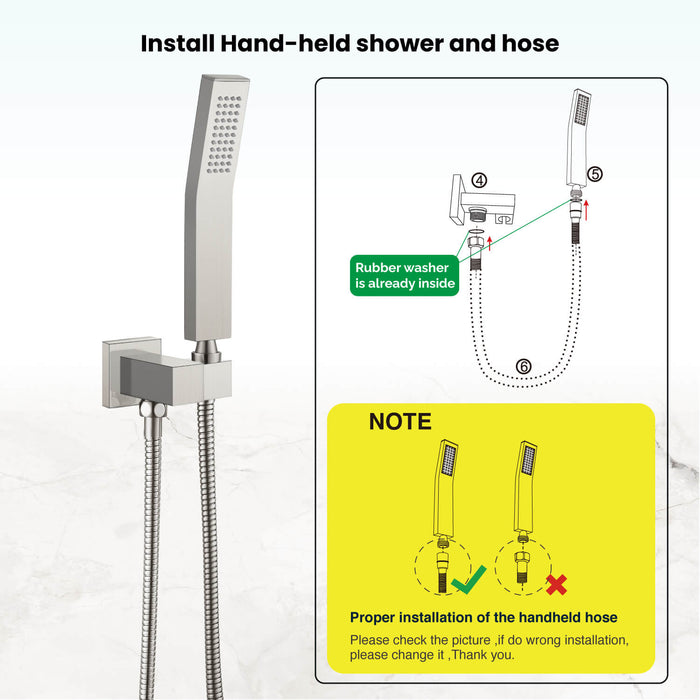 Gotonovo 304 Stainless Steel Replacement Shower Hose with Rubber Washer,Explosion-Proof(1.5m/ 1.8m hose length)
