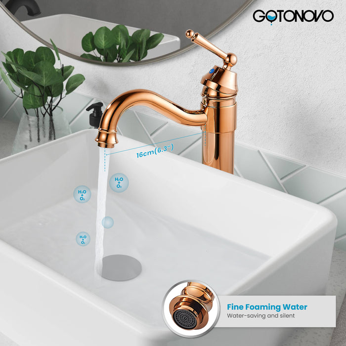 Brass Single Handle Bathroom Sink Faucet Brass Long Reach Bathroom Faucet Mixer Tap with Pop Up Drain Included Hot and Cold Water Hose