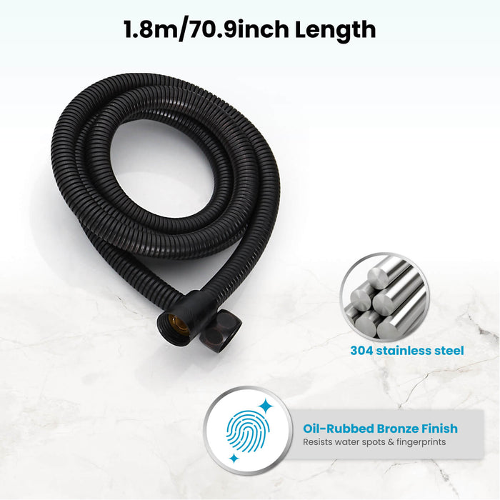 Gotonovo 304 Stainless Steel Replacement Shower Hose with Rubber Washer,Explosion-Proof(1.5m/ 1.8m hose length)