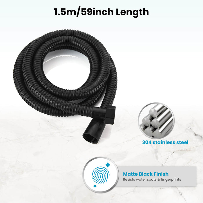 Gotonovo 304 Stainless Steel Replacement Shower Hose with Rubber Washer,Explosion-Proof(1.5m/ 1.8m hose length)