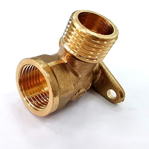 G1/2" Male x G1/2" Female Straight Thread Brass Pipe Fittings 90 Degree Drop Ear Elbow 1 Piece Nominal Copper Pipe Threaded