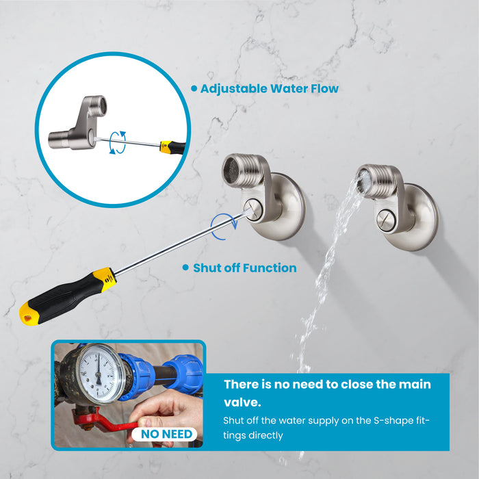 gotonovo Clawfoot Bathtub Faucet Tub Filler with Hand Held Shower Faucet Set Victorian Double Cross Handle 6 Inch Center Adjustable Swing Arms Tub Mount Short Adapter