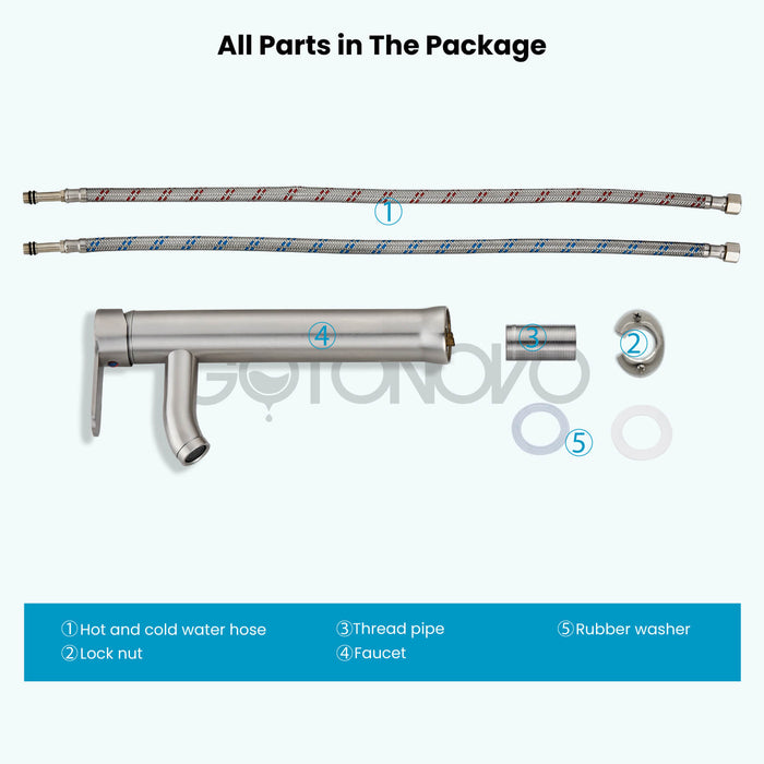 gotonovo Bathroom Vessel Sink Faucet Single Handle Lavatory Vanity Mixer Tap Tall Spout Single Hole