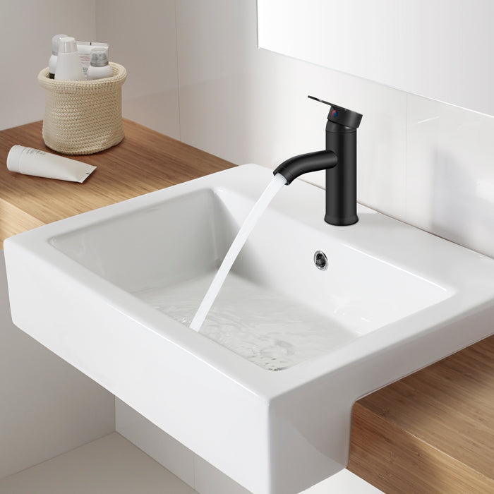 Bathroom Sink Faucet Single Lever Handle Lavatory Vanity Mixer Bar Tap Single Hole Deck Mount
