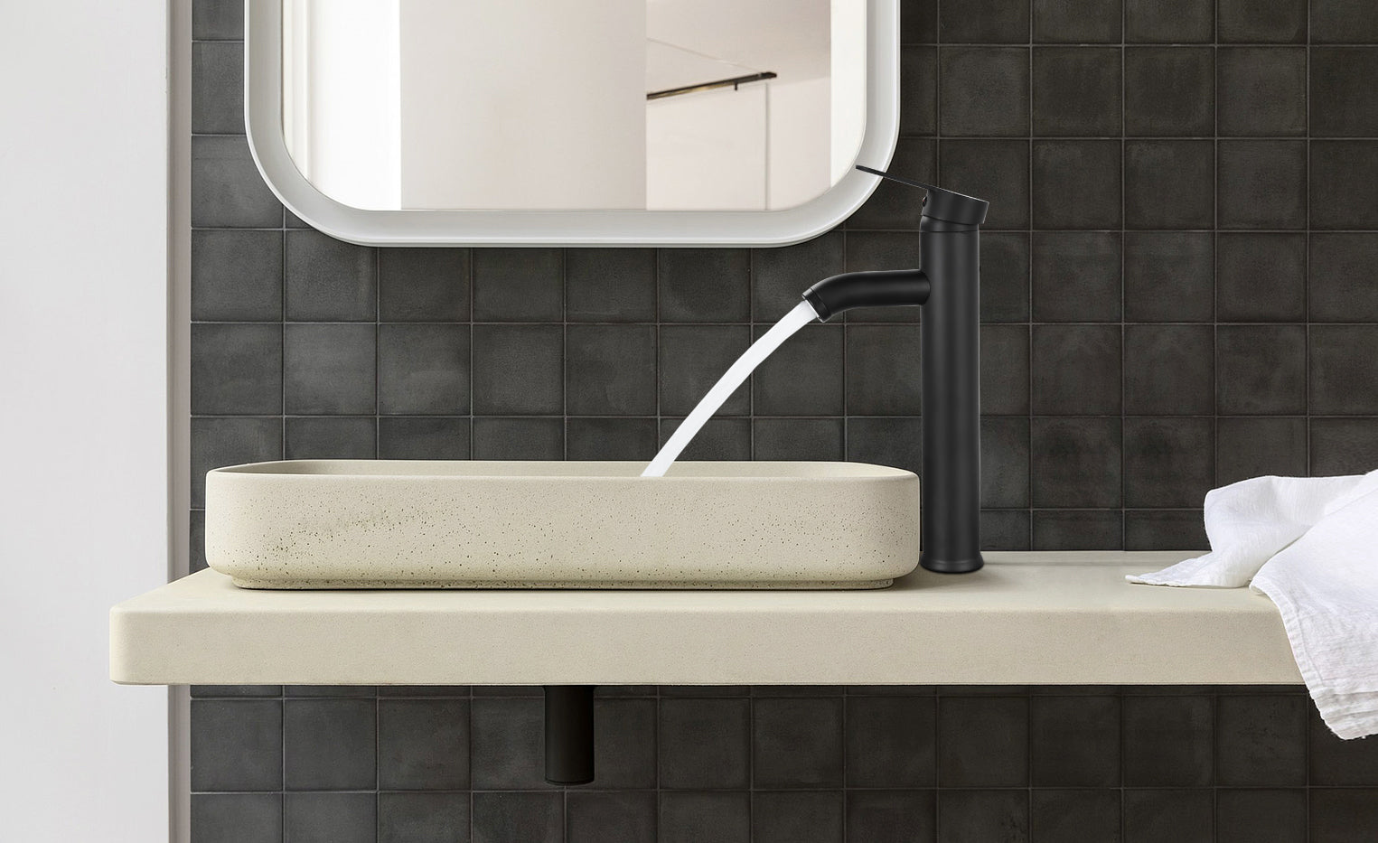 Bathroom Vessel Bowl Sink Faucet Single Handle Lavatory Vanity Mixer Bar Tap with Pop Up Drain