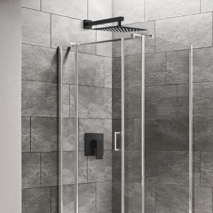 Rain Shower System Matte Black 10 Inch Shower Head Bathroom Luxury Mixer Shower Complete Combo Set Singe Handle Wall Mounted