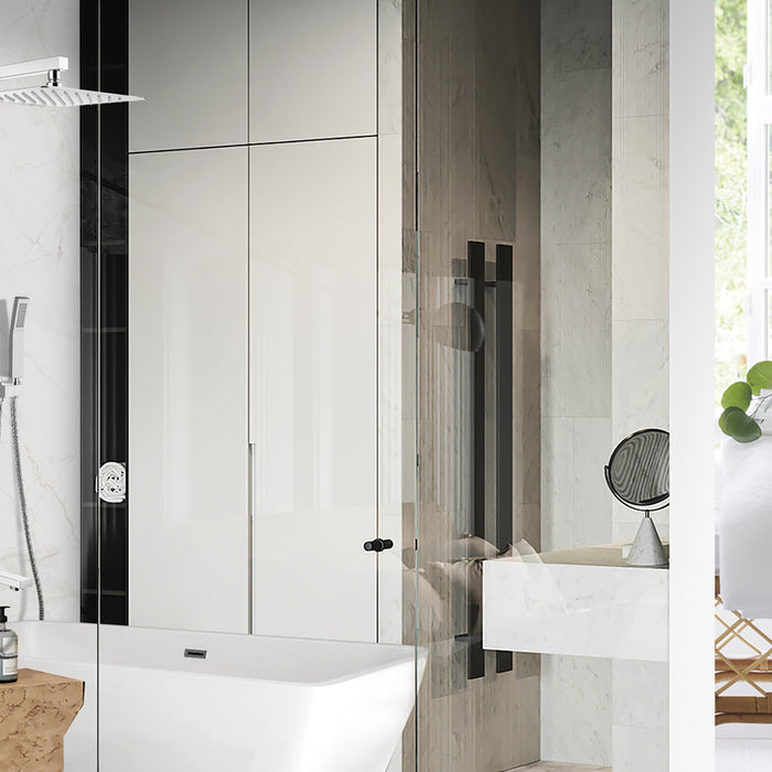 gotonovo Bathroom Luxury 3-Function Shower Faucet Set Wall Mounted Rainfall 10 inch Shower Head System Polished Chrome Rough-in Valve Body and Trim Included with Rotating Tub Spout