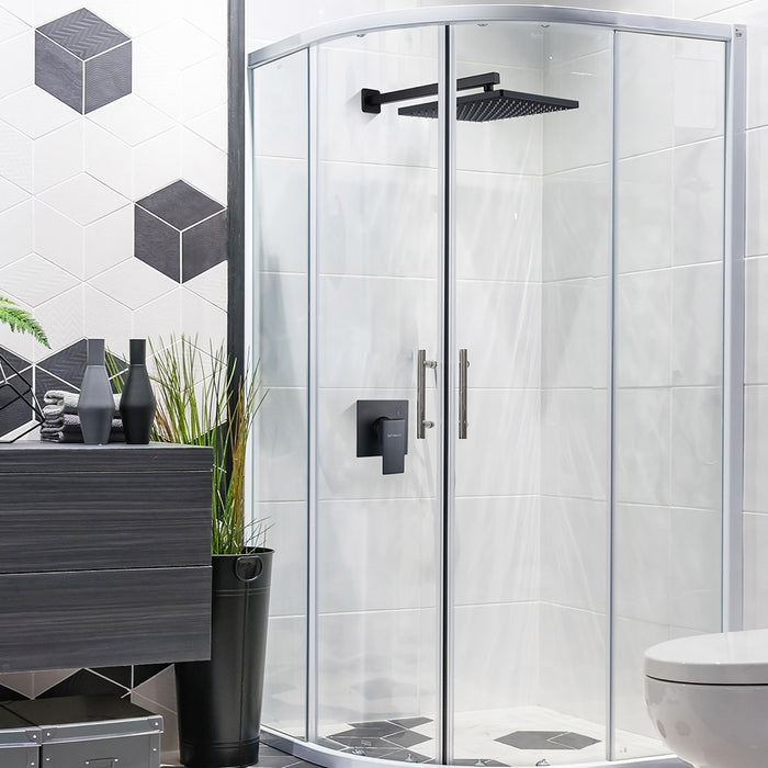 Rain Shower System Matte Black 10 Inch Shower Head Bathroom Luxury Mixer Shower Complete Combo Set Singe Handle Wall Mounted