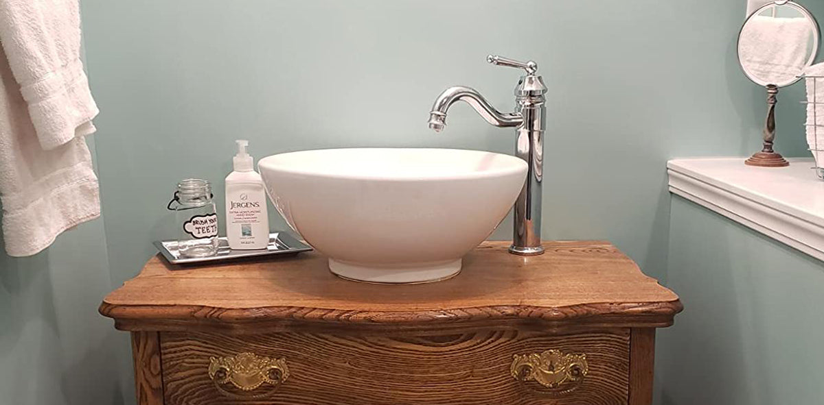 Bathroom Vessel Sink Faucet Polish Chrome Single Handle Lavatory Vanity Mixer Bar Tap with Pop Up Drain Tall Spout Single Hole Deck Mount