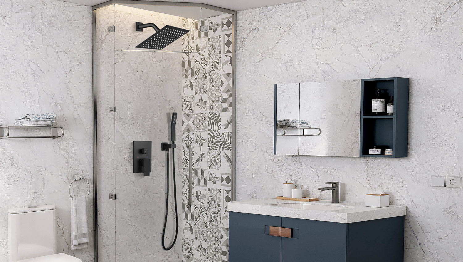 Simple and modern shower first choice——wall mount shower system