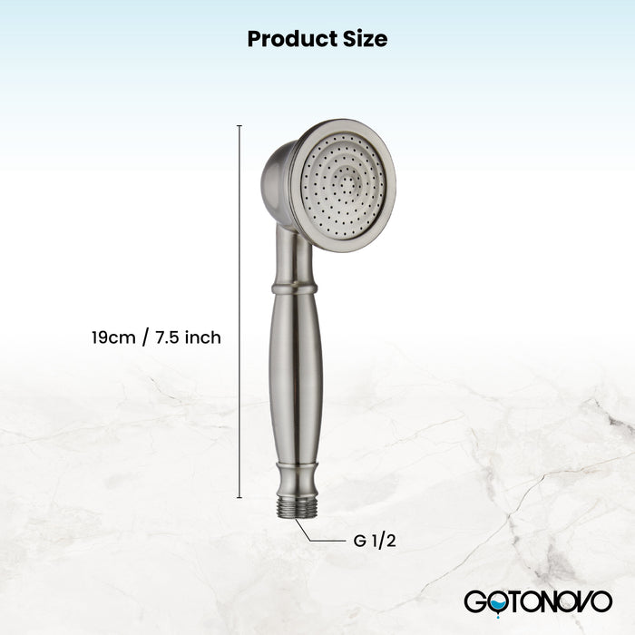 gotonovo Handheld Shower Head Showerhead Handheld Sprayer Shower Wand Removable Shower Head Powerful Shower Heads High Pressure Round