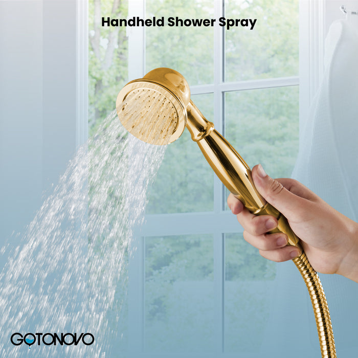 gotonovo Handheld Shower Head Showerhead Handheld Sprayer Shower Wand Removable Shower Head Powerful Shower Heads High Pressure Round
