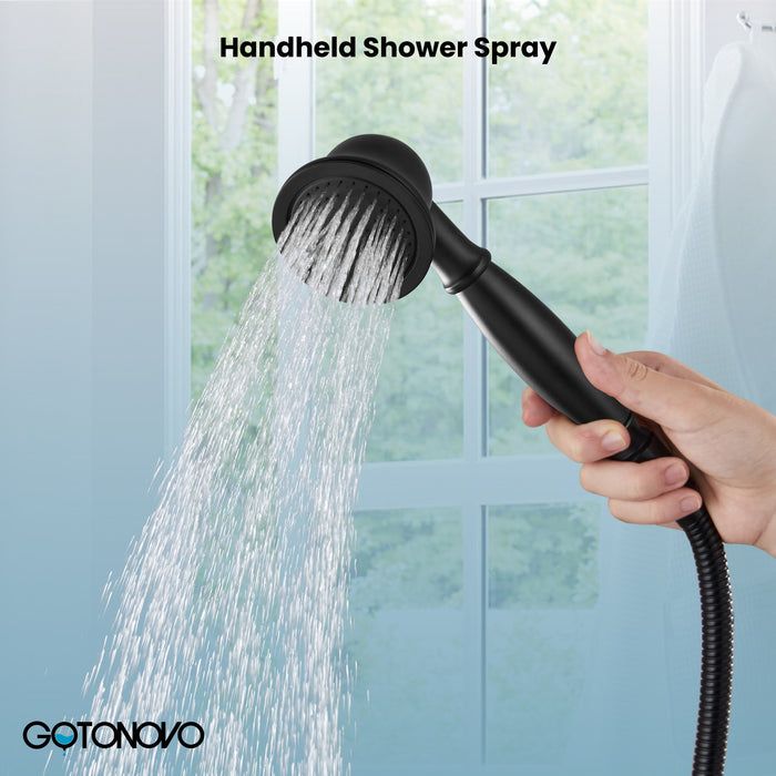 gotonovo Handheld Shower Head Showerhead Handheld Sprayer Shower Wand Removable Shower Head Powerful Shower Heads High Pressure Round