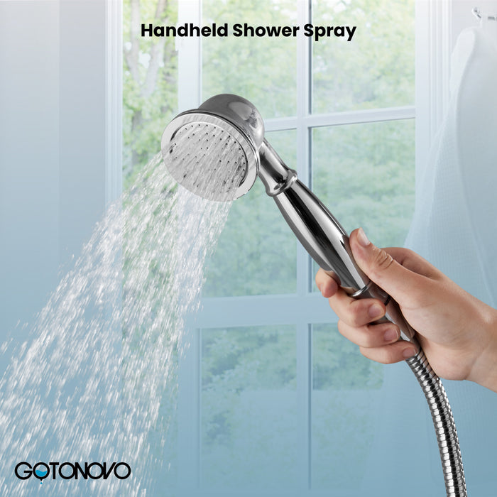 gotonovo Handheld Shower Head Showerhead Handheld Sprayer Shower Wand Removable Shower Head Powerful Shower Heads High Pressure Round